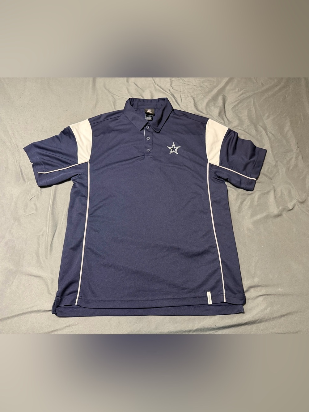 Size M Dallas Cowboys Reebok Polo Shirt  Navy Blue White NFL Team Apparel